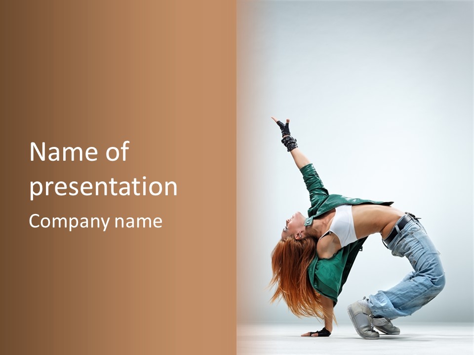 Fashion Aerobics Girl PowerPoint Template