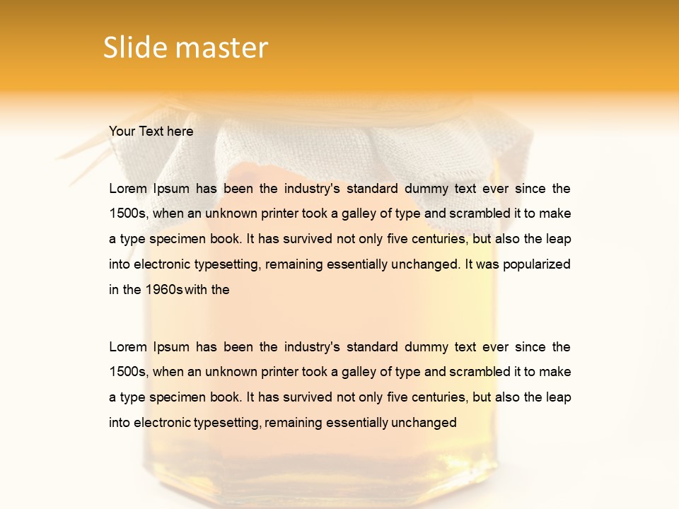 A Jar Of Honey Powerpoint Template Is Shown PowerPoint Template