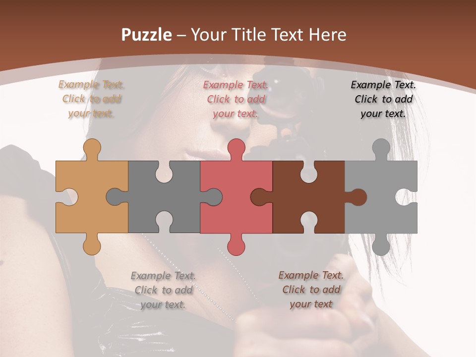 A Woman Holding A Gun In Her Hand PowerPoint Template
