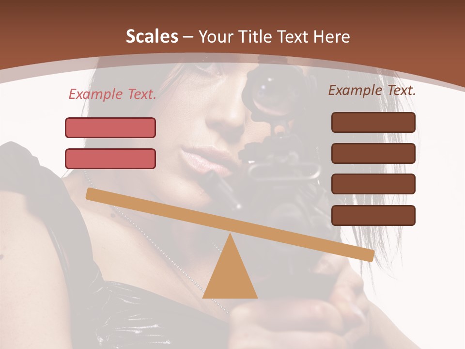 A Woman Holding A Gun In Her Hand PowerPoint Template