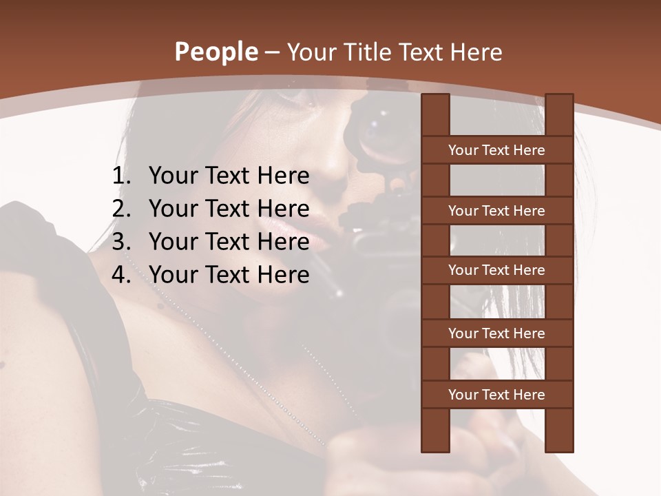 A Woman Holding A Gun In Her Hand PowerPoint Template