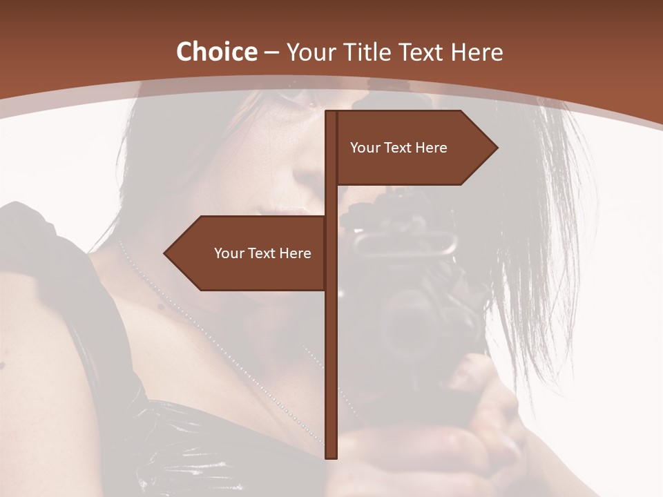 A Woman Holding A Gun In Her Hand PowerPoint Template