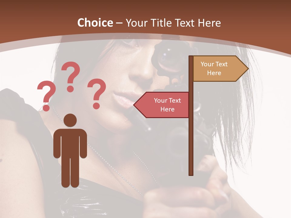 A Woman Holding A Gun In Her Hand PowerPoint Template