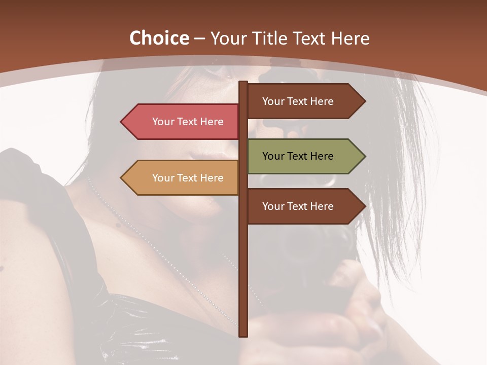 A Woman Holding A Gun In Her Hand PowerPoint Template