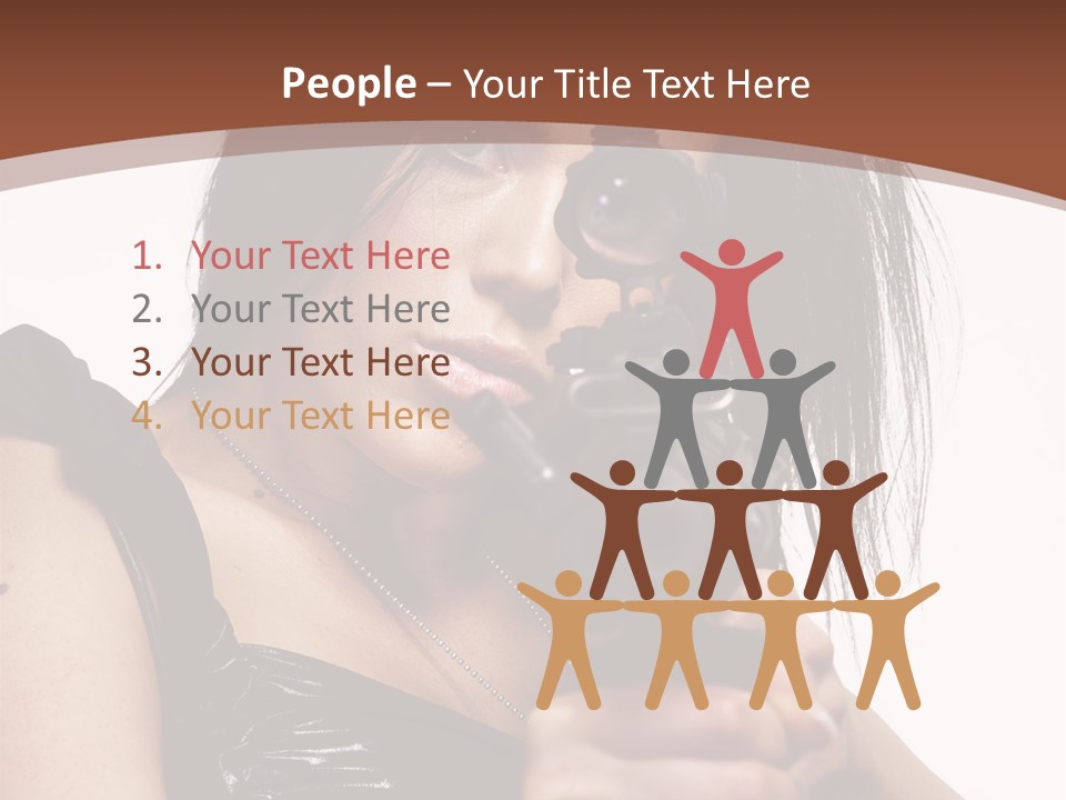 A Woman Holding A Gun In Her Hand PowerPoint Template