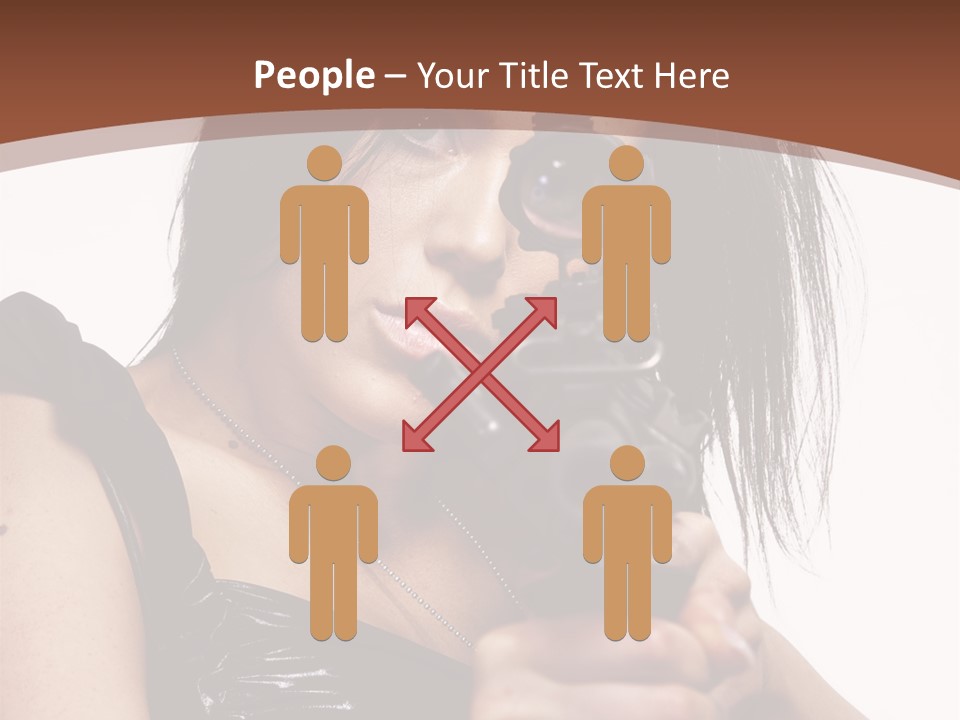 A Woman Holding A Gun In Her Hand PowerPoint Template