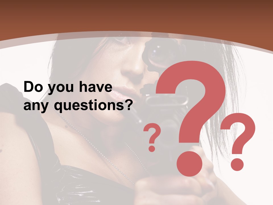 A Woman Holding A Gun In Her Hand PowerPoint Template