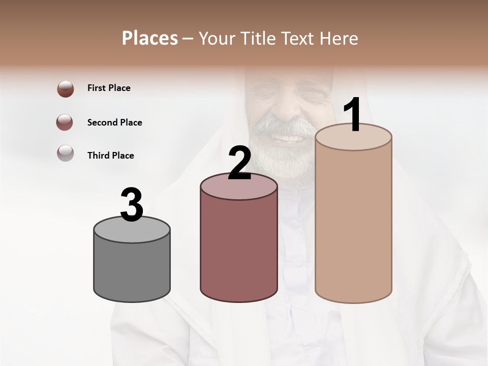 A Man In A White Robe Is Smiling PowerPoint Template