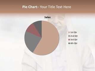 A Man In A White Robe Is Smiling PowerPoint Template