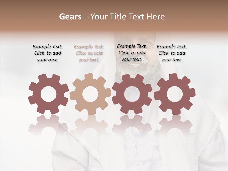 A Man In A White Robe Is Smiling PowerPoint Template