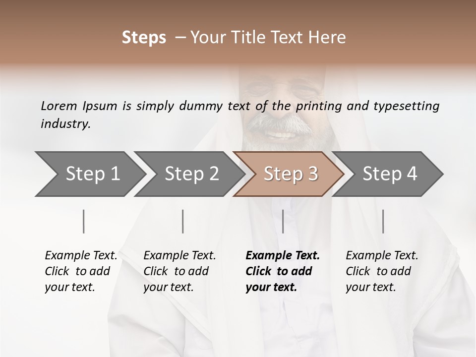 A Man In A White Robe Is Smiling PowerPoint Template