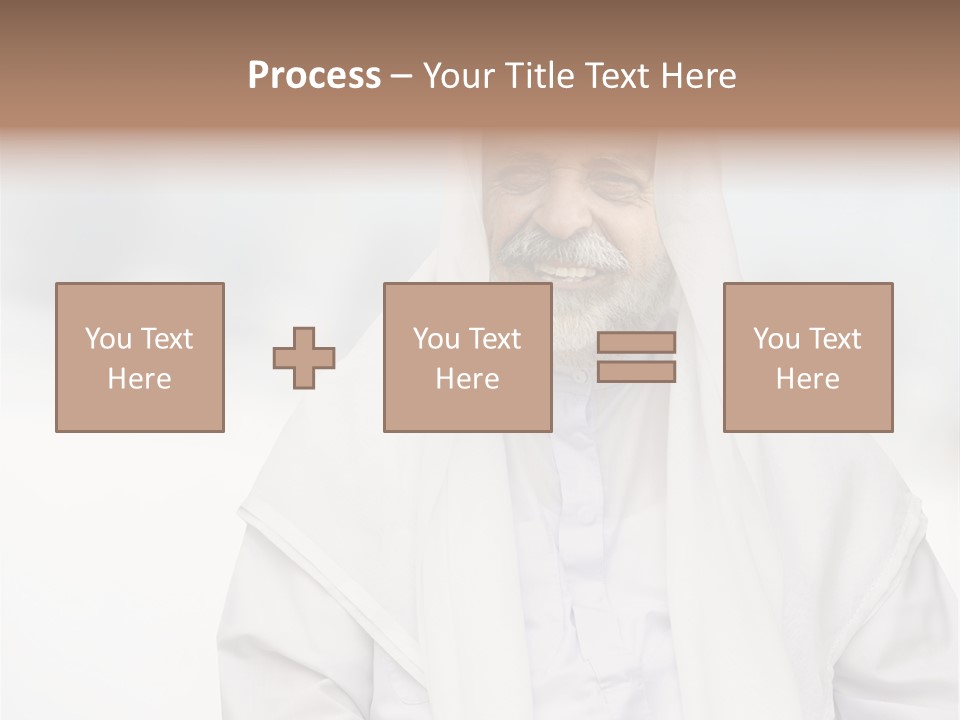 A Man In A White Robe Is Smiling PowerPoint Template