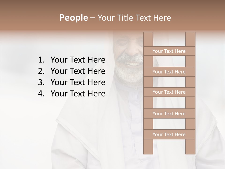 A Man In A White Robe Is Smiling PowerPoint Template