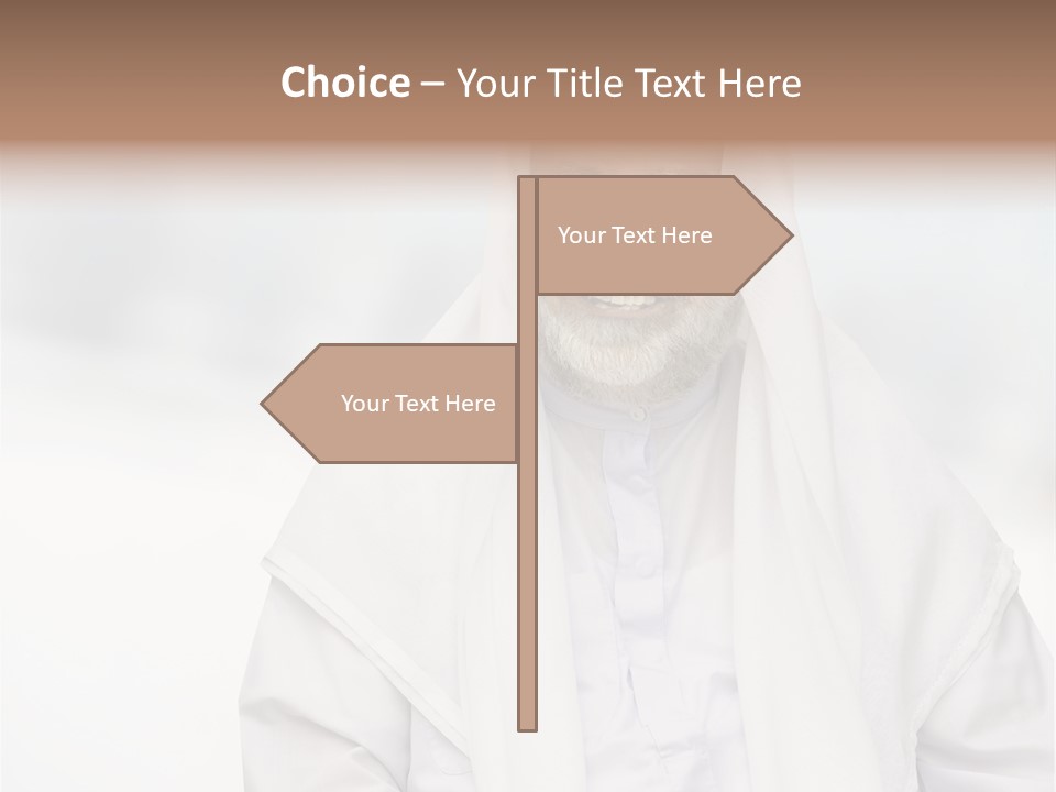 A Man In A White Robe Is Smiling PowerPoint Template