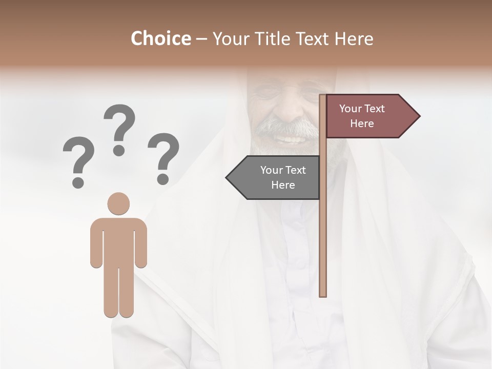 A Man In A White Robe Is Smiling PowerPoint Template