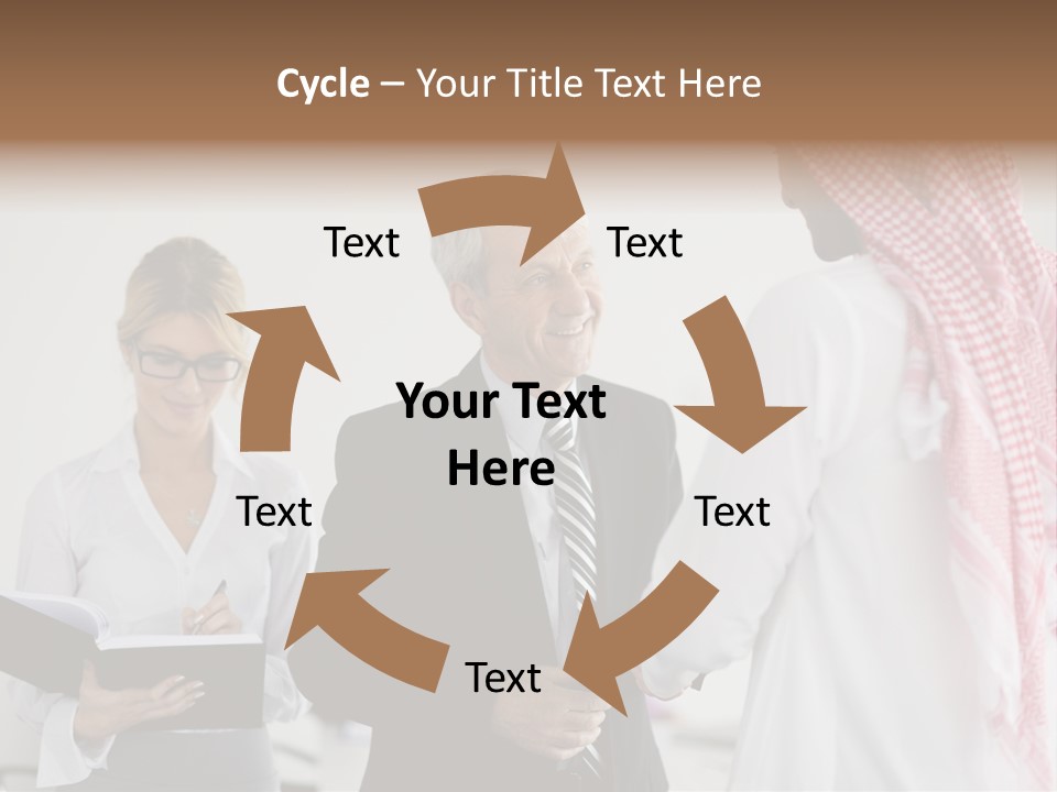 A Group Of People Standing Around Each Other PowerPoint Template