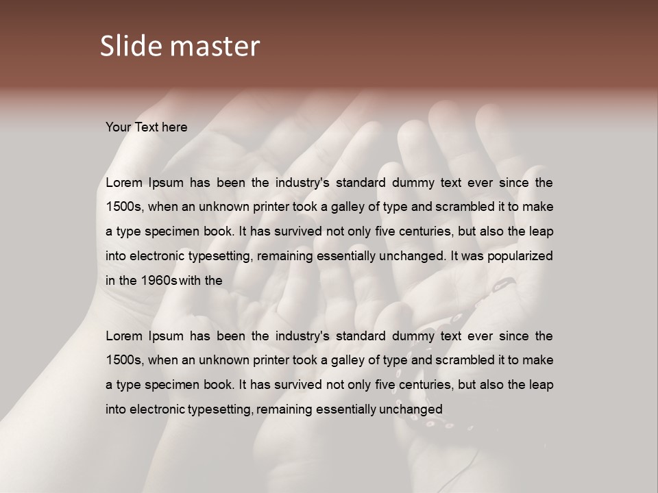 A Group Of Hands Holding Something In The Air PowerPoint Template