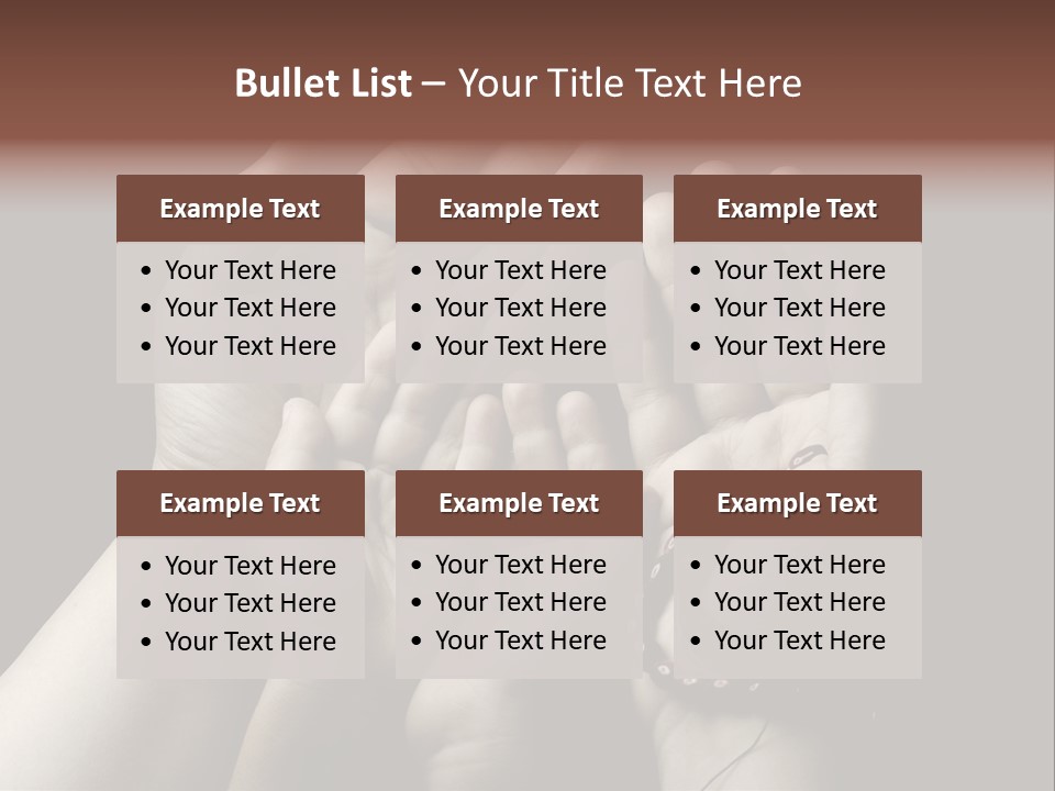 A Group Of Hands Holding Something In The Air PowerPoint Template