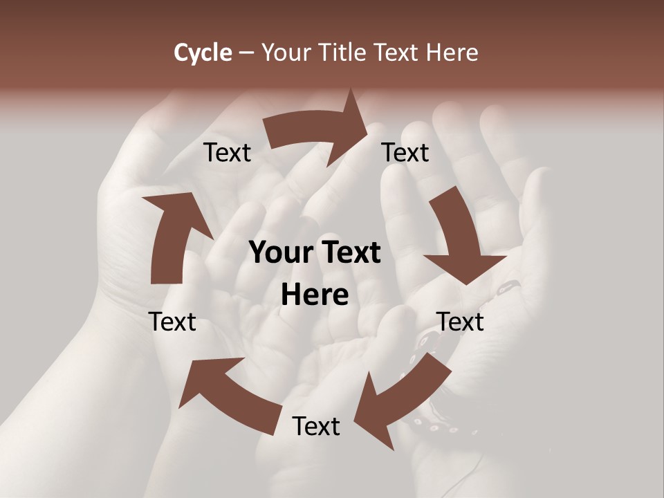 A Group Of Hands Holding Something In The Air PowerPoint Template