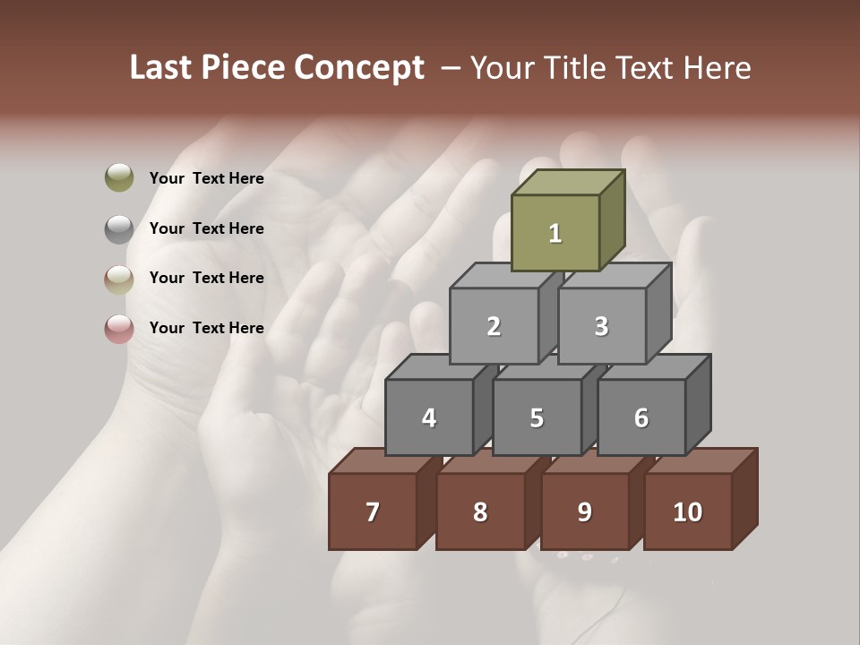 A Group Of Hands Holding Something In The Air PowerPoint Template