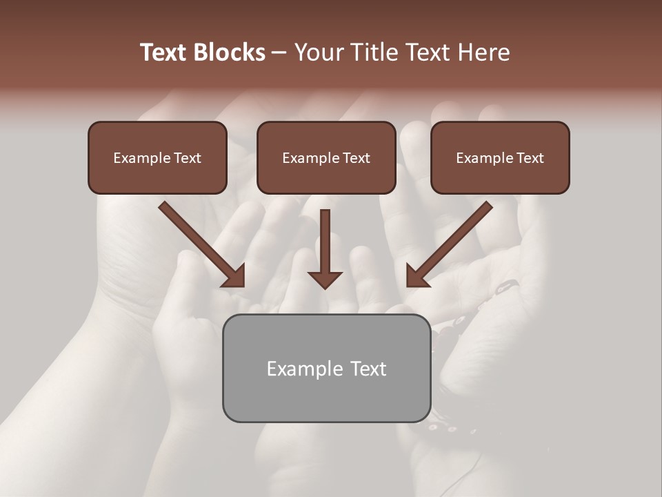 A Group Of Hands Holding Something In The Air PowerPoint Template