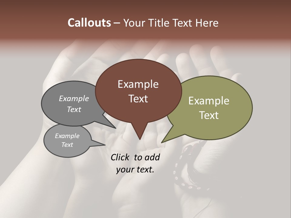 A Group Of Hands Holding Something In The Air PowerPoint Template