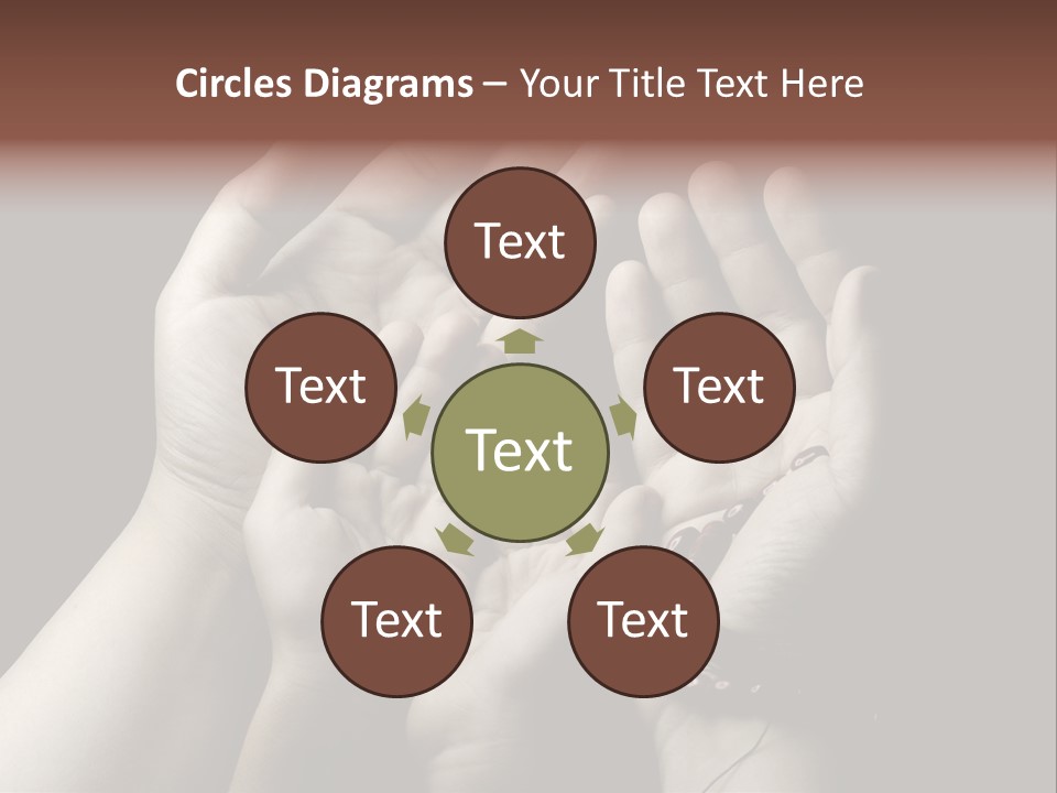 A Group Of Hands Holding Something In The Air PowerPoint Template