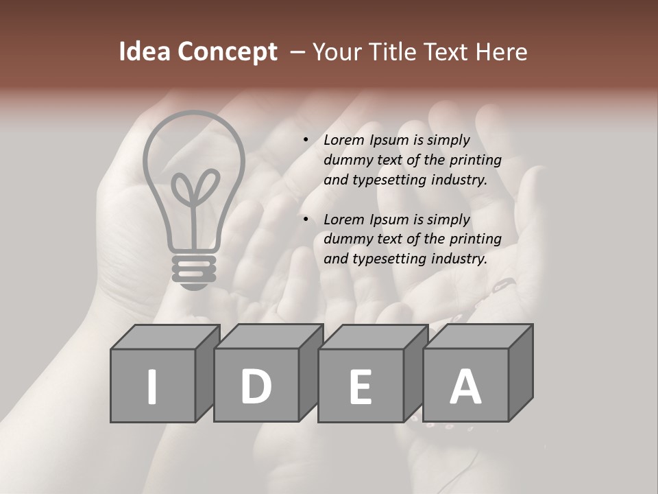 A Group Of Hands Holding Something In The Air PowerPoint Template