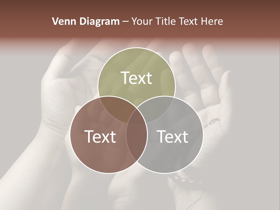 A Group Of Hands Holding Something In The Air PowerPoint Template