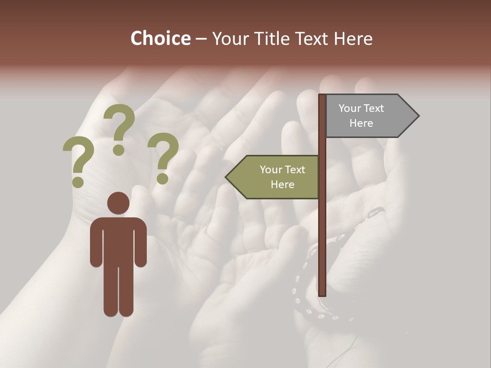 A Group Of Hands Holding Something In The Air PowerPoint Template