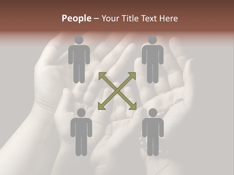 A Group Of Hands Holding Something In The Air PowerPoint Template