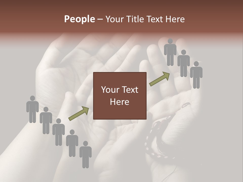 A Group Of Hands Holding Something In The Air PowerPoint Template