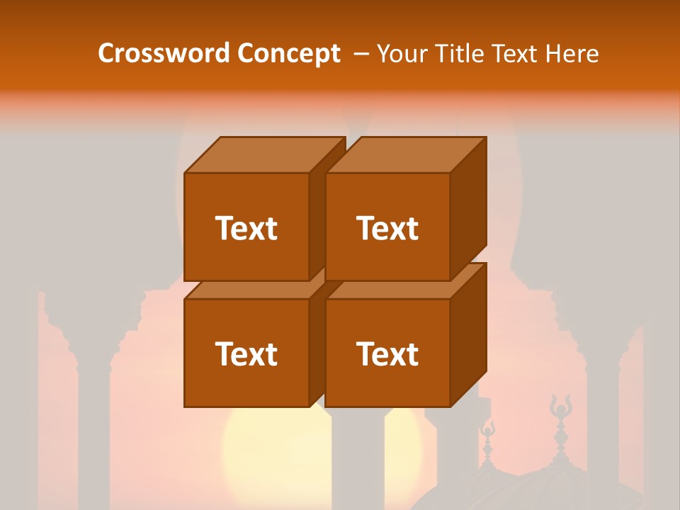 A Silhouette Of A Mosque With A Sunset In The Background PowerPoint Template