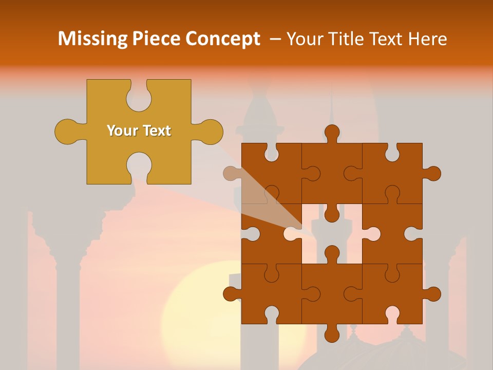 A Silhouette Of A Mosque With A Sunset In The Background PowerPoint Template