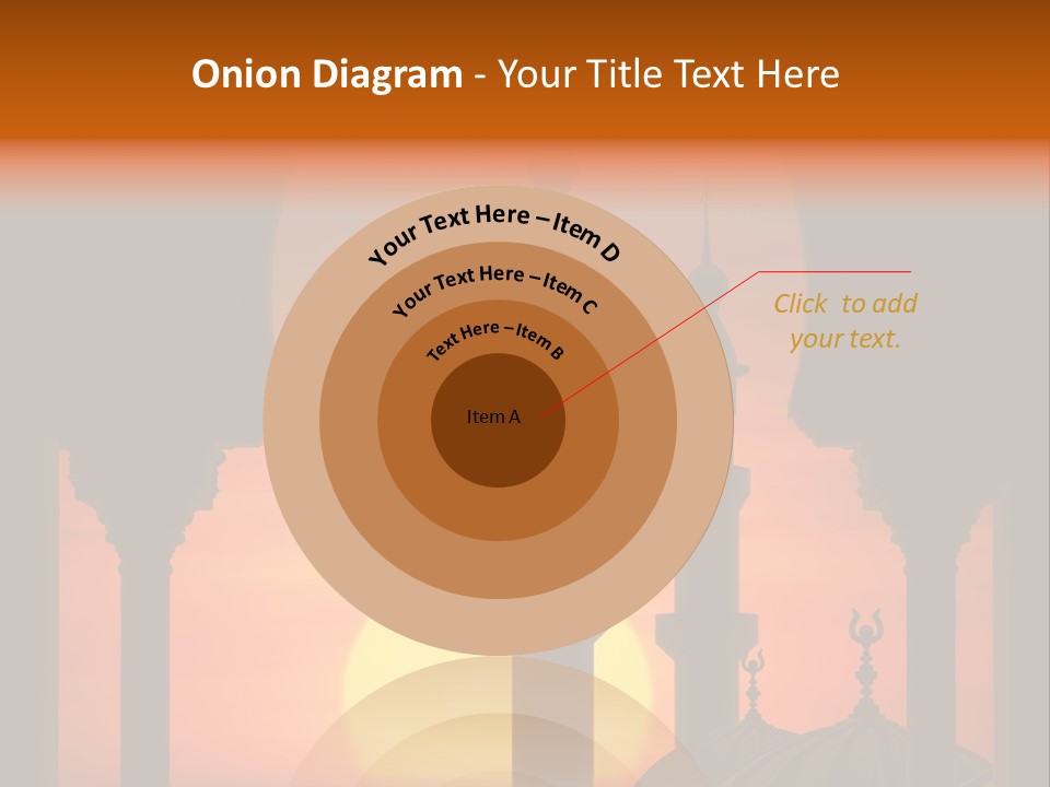 A Silhouette Of A Mosque With A Sunset In The Background PowerPoint Template