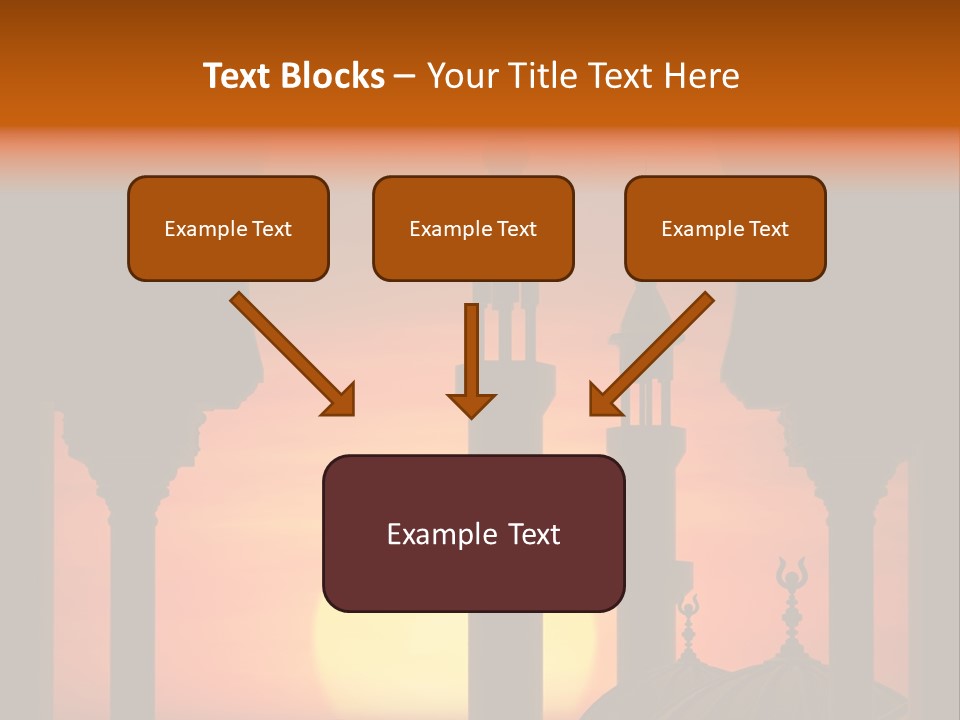 A Silhouette Of A Mosque With A Sunset In The Background PowerPoint Template