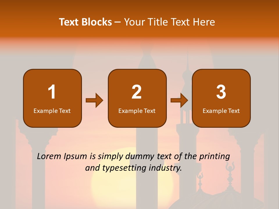 A Silhouette Of A Mosque With A Sunset In The Background PowerPoint Template