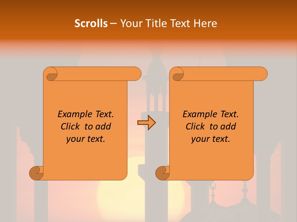 A Silhouette Of A Mosque With A Sunset In The Background PowerPoint Template