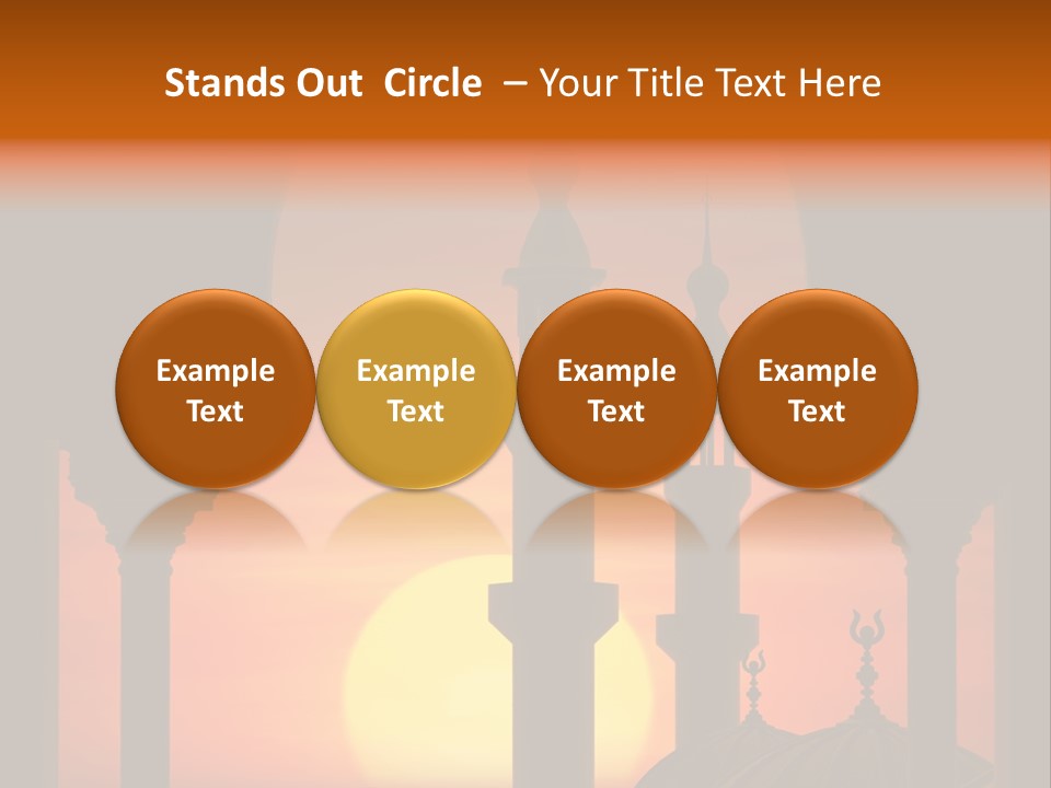 A Silhouette Of A Mosque With A Sunset In The Background PowerPoint Template