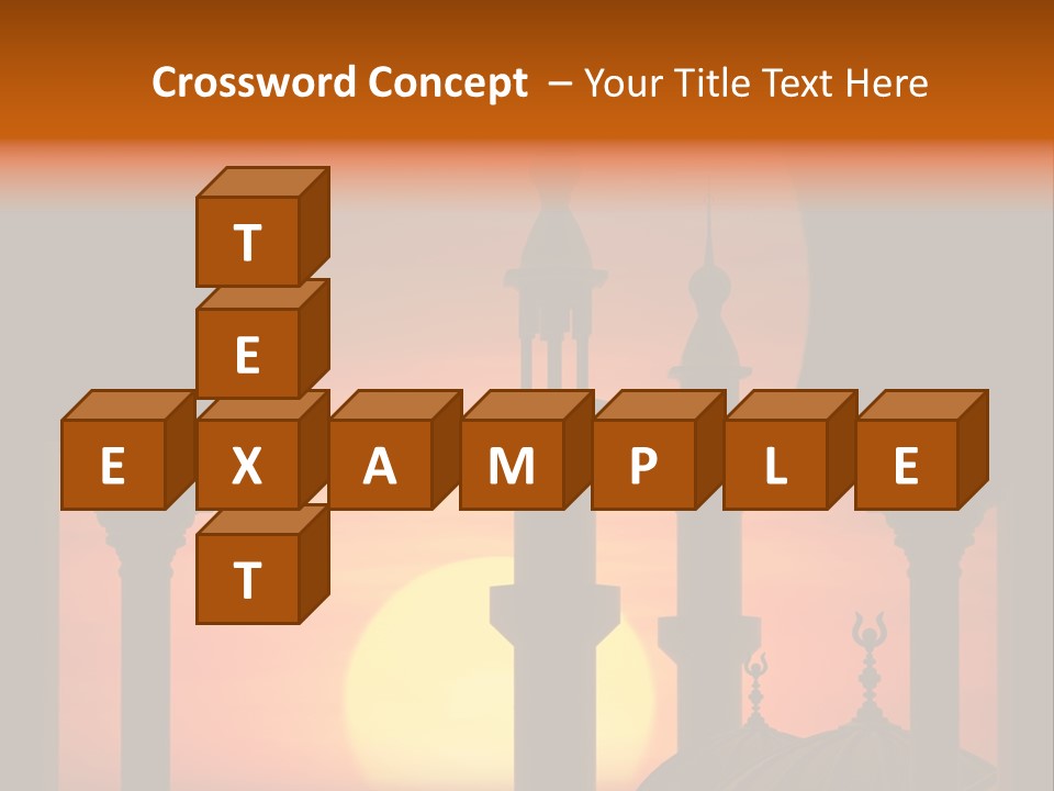 A Silhouette Of A Mosque With A Sunset In The Background PowerPoint Template