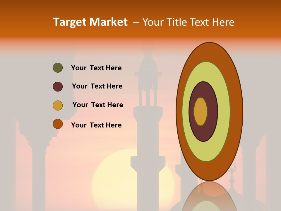 A Silhouette Of A Mosque With A Sunset In The Background PowerPoint Template