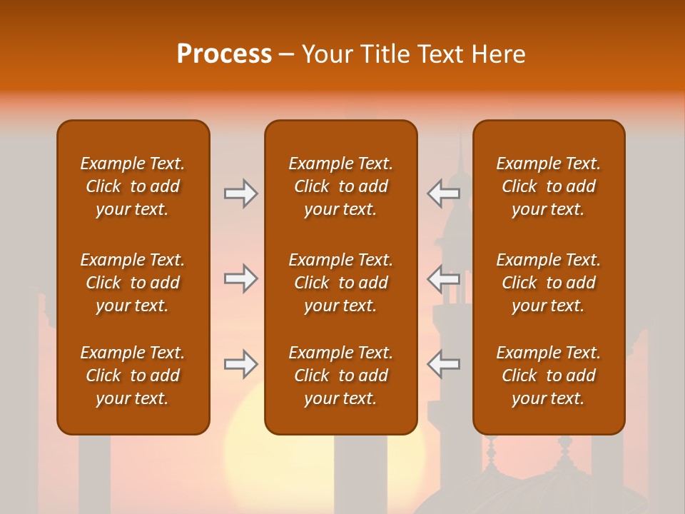 A Silhouette Of A Mosque With A Sunset In The Background PowerPoint Template