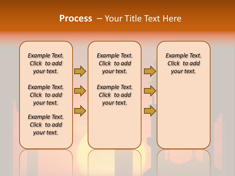 A Silhouette Of A Mosque With A Sunset In The Background PowerPoint Template