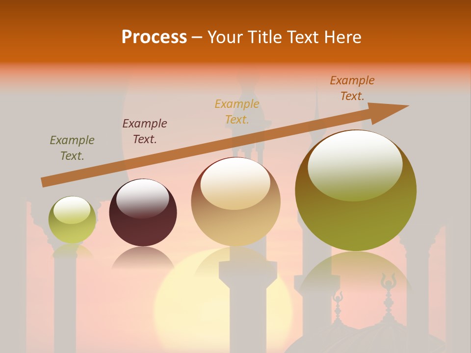 A Silhouette Of A Mosque With A Sunset In The Background PowerPoint Template