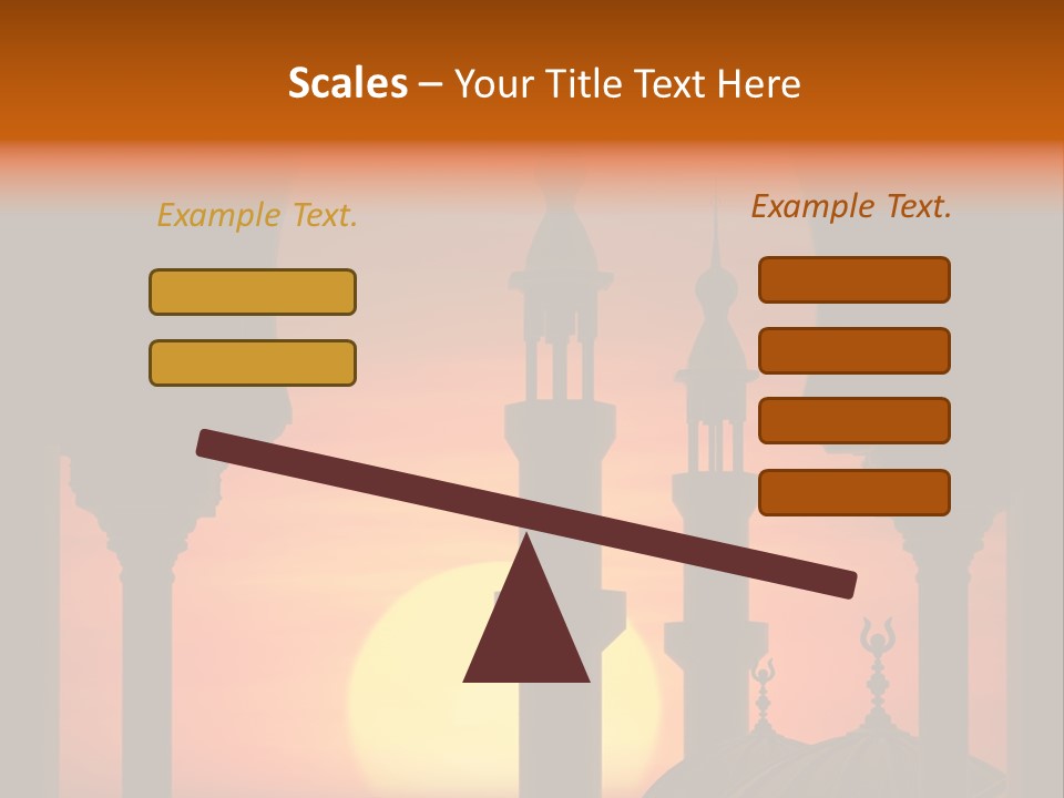 A Silhouette Of A Mosque With A Sunset In The Background PowerPoint Template