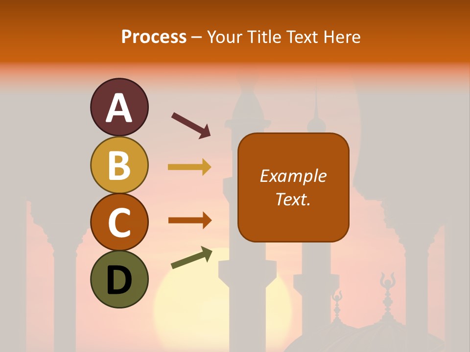 A Silhouette Of A Mosque With A Sunset In The Background PowerPoint Template