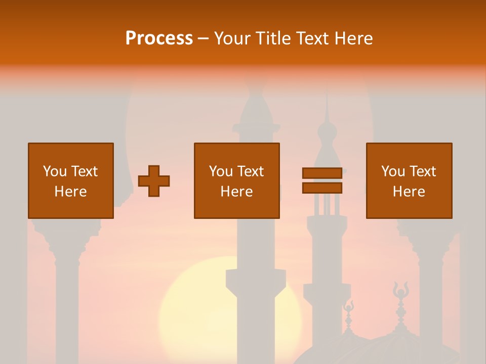 A Silhouette Of A Mosque With A Sunset In The Background PowerPoint Template