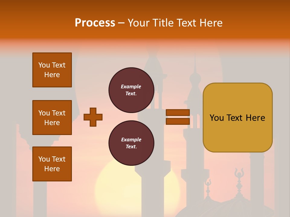 A Silhouette Of A Mosque With A Sunset In The Background PowerPoint Template