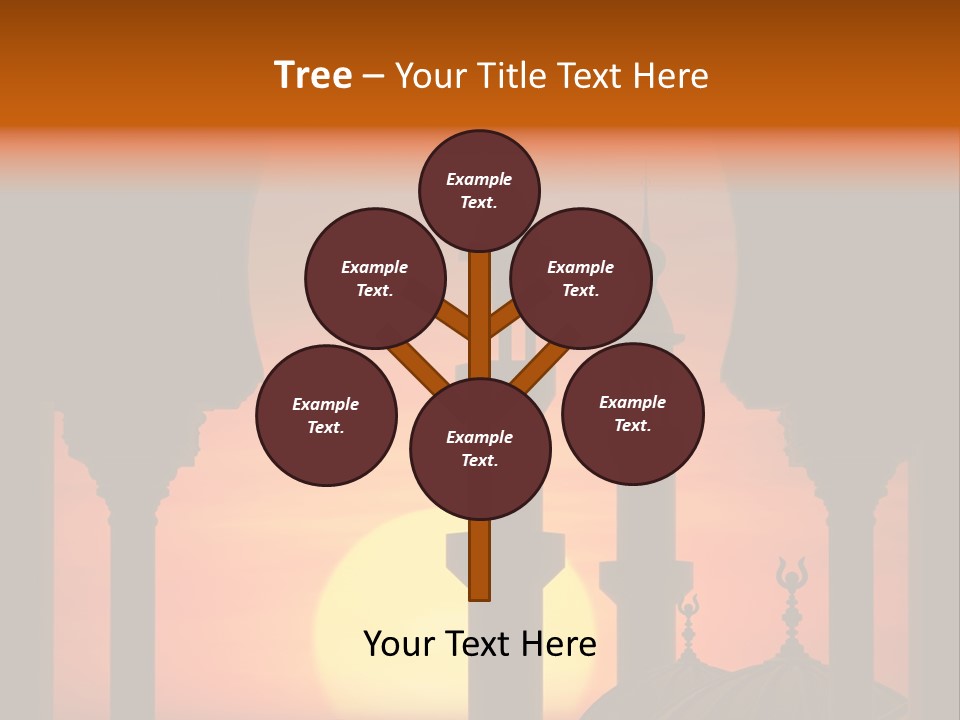 A Silhouette Of A Mosque With A Sunset In The Background PowerPoint Template