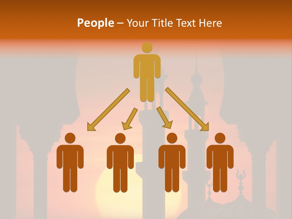 A Silhouette Of A Mosque With A Sunset In The Background PowerPoint Template